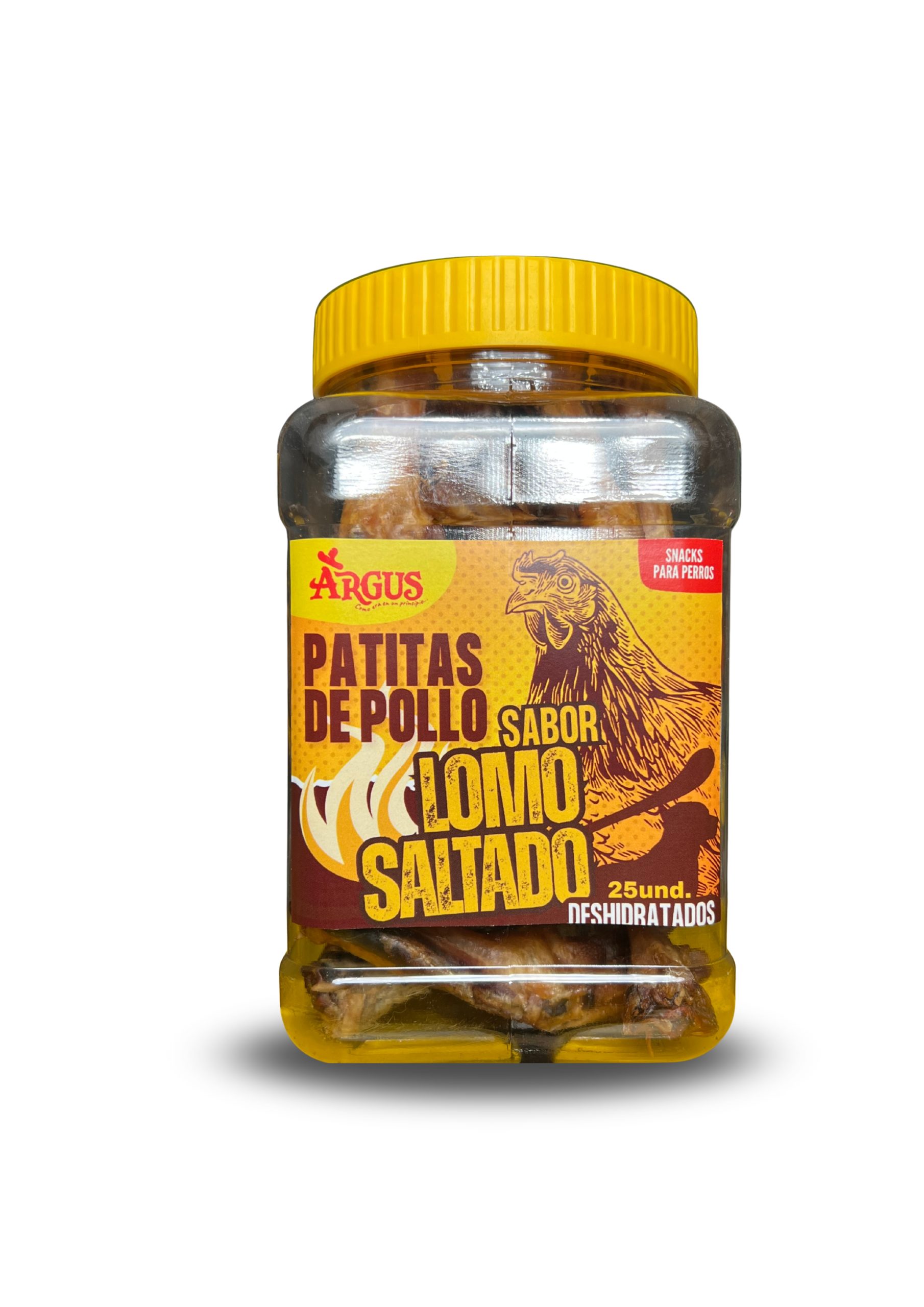 Patitas deshidratadas sabor lomo saltado, 25und.